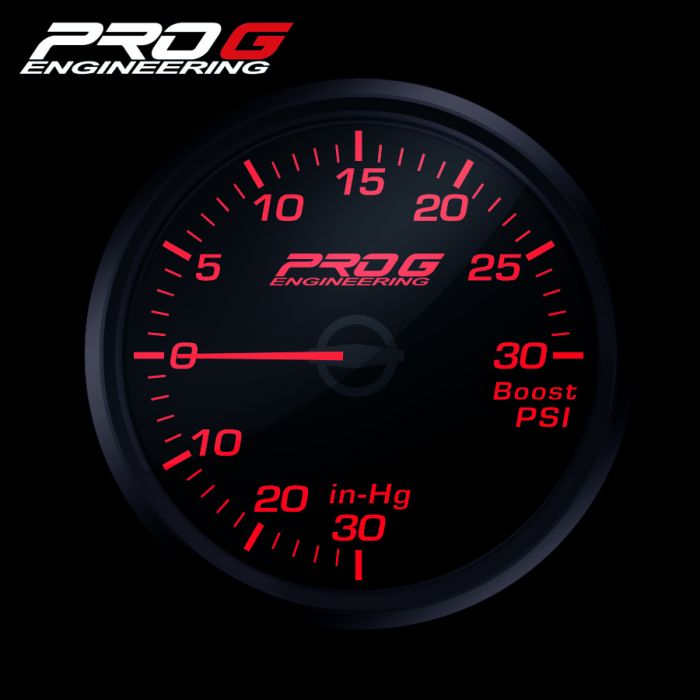 Manómetro Pro G Race Series RC, presión de turbo 30 PSI ROJO 60 mm
