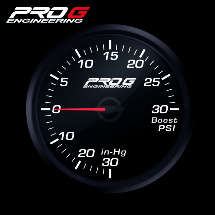 Manómetro Pro G Race Series RC, presión de turbo 30 PSI, blanco, 52 mm