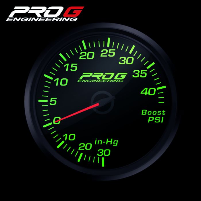 Manómetro Pro G Race Series RC, presión de turbo 40 PSI, color verde, 60 mm