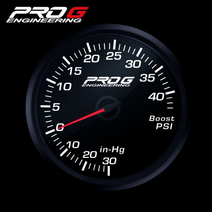 Manómetro Pro G Race Series RC, presión de turbo 40 PSI, blanco, 52 mm