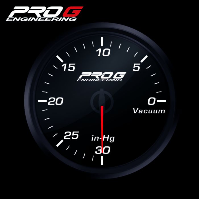Pro G Race Series RC Gauge, Vacuum, White, 52mm