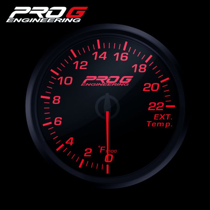 Indicador Pro G Race Series RC, temperatura de gases de escape (EGT) °F, rojo, 52 mm