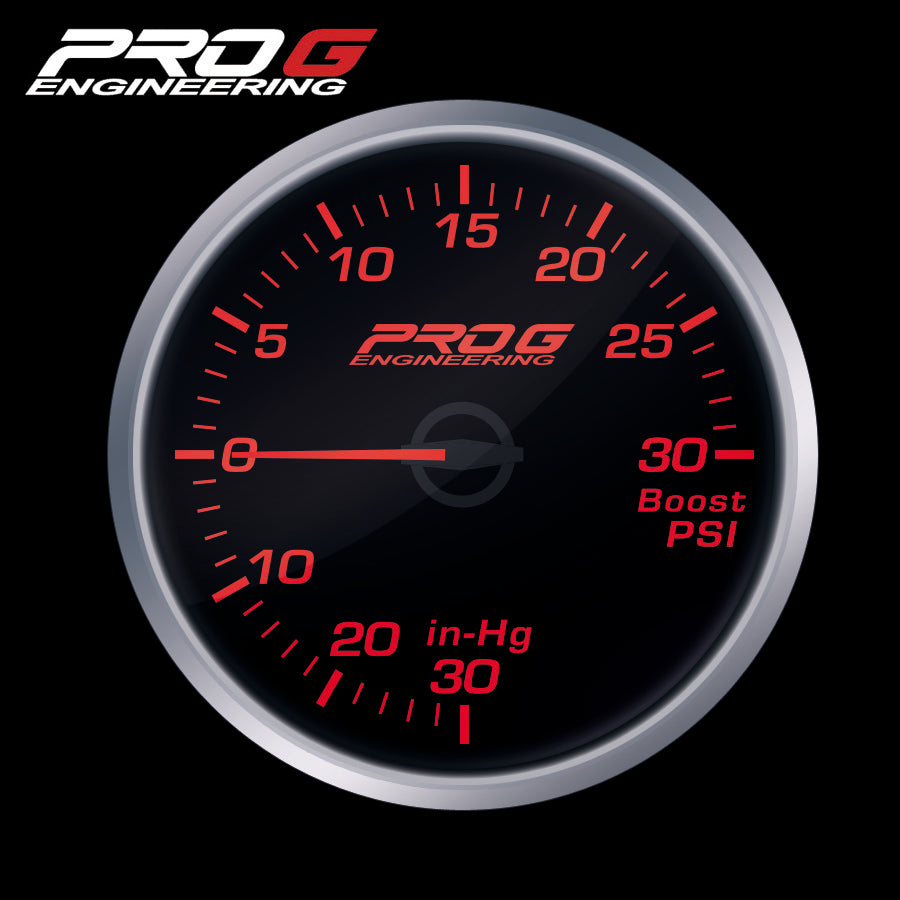 Manómetro Pro G Race Series RS, presión de turbo 30 PSI ROJO 52 mm