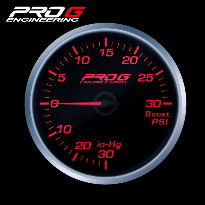 Manómetro Pro G Race Series RS, presión de sobrealimentación 30 PSI, rojo, 60 mm