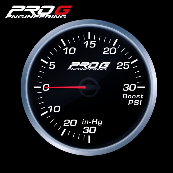 Manómetro Pro G Race Series RS, presión de sobrealimentación 30 PSI, color blanco, 60 mm