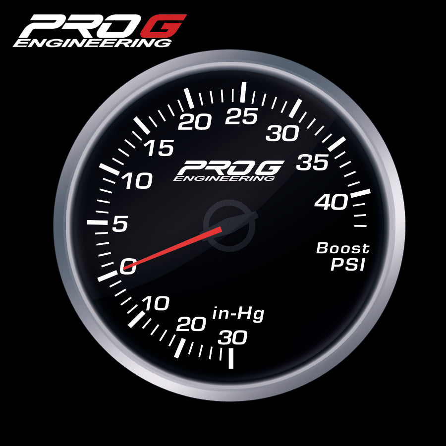 Manómetro Pro G Race Series RS, presión de turbo 40 PSI BLANCO 52 mm