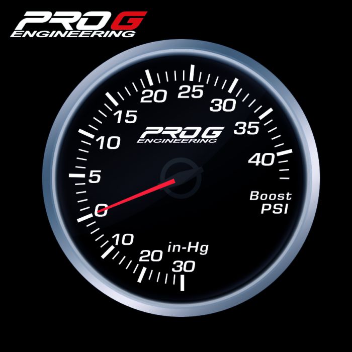 Manómetro Pro G Race Series RS, presión de sobrealimentación 40 PSI, color blanco, 52 mm.