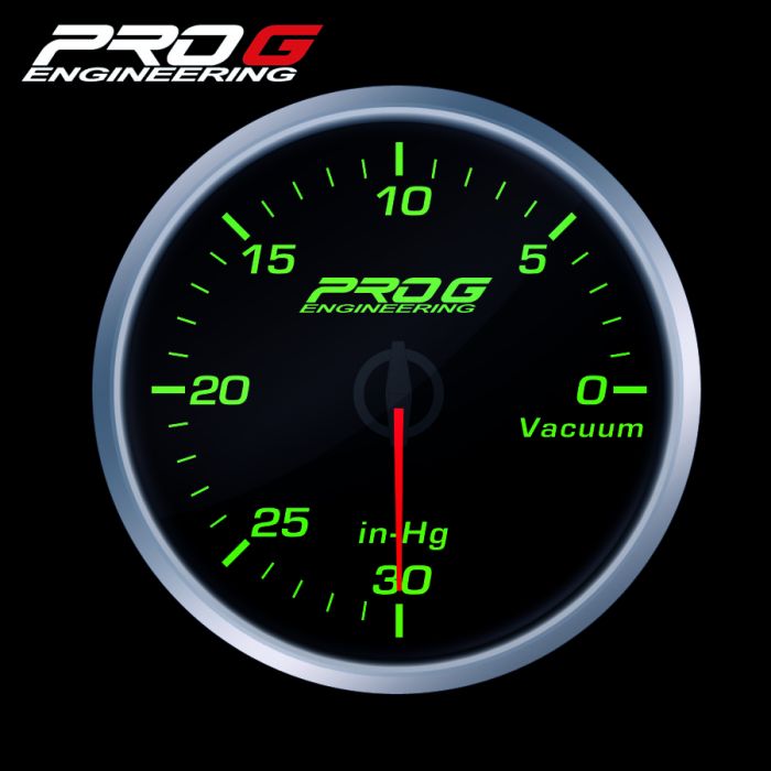 Manómetro Pro G Race Series RS, Vacío VERDE 60 mm