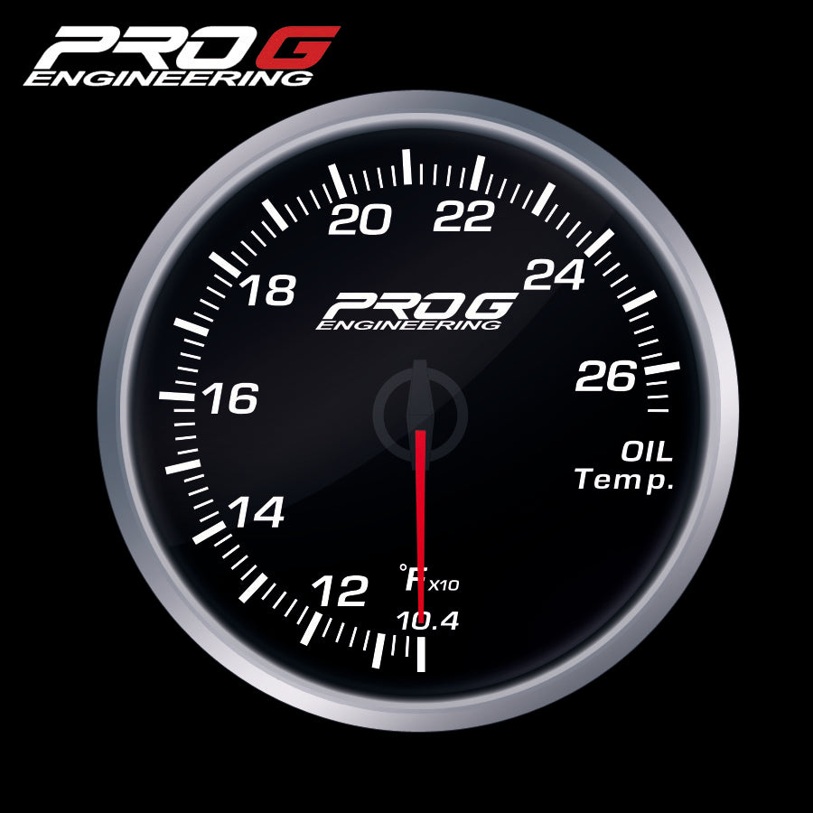 Manómetro Pro G Race Series RS, temperatura de aceite °F BLANCO 60 mm