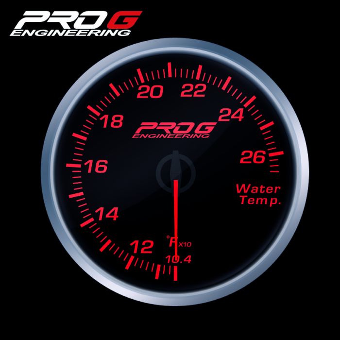 Indicador Pro G Race Series RS, temperatura del agua °F, rojo, 60 mm