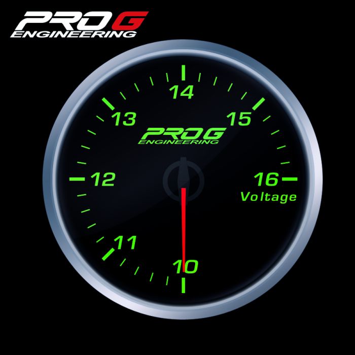 Indicador Pro G Race Series RS, Voltaje VERDE 52 mm