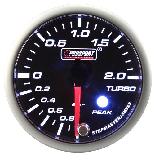 Indicador de presión de turbo Prosport con motor paso a paso serie Peak ámbar