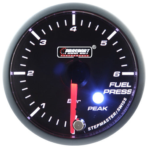 Indicador de presión de combustible Prosport Stepper Motor Peak serie 52 mm