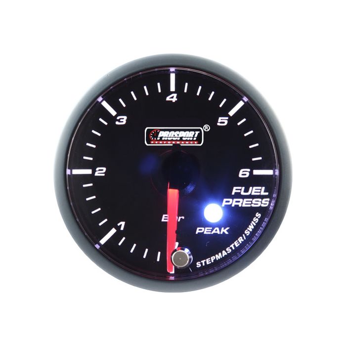 Motor paso a paso Prosport para indicador de presión de combustible, serie Peak, 52 mm, color ámbar.