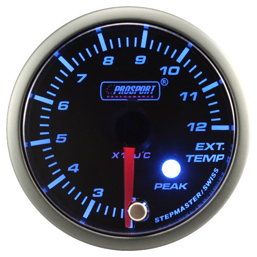 Indicador de EGT Prosport Stepper Motor Peak serie 52 mm azul