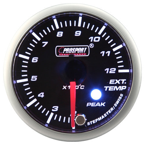 Indicador de EGT Prosport Stepper Motor Peak serie 52 mm azul