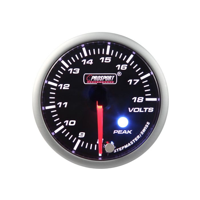 Indicador de voltaje Prosport para motor paso a paso, serie Peak, 52 mm, azul