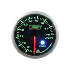 Indicador de voltaje Prosport para motor paso a paso, serie Peak, 52 mm, color verde.