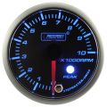 Tacómetro Prosport con motor paso a paso, serie Peak, 52 mm, color azul.