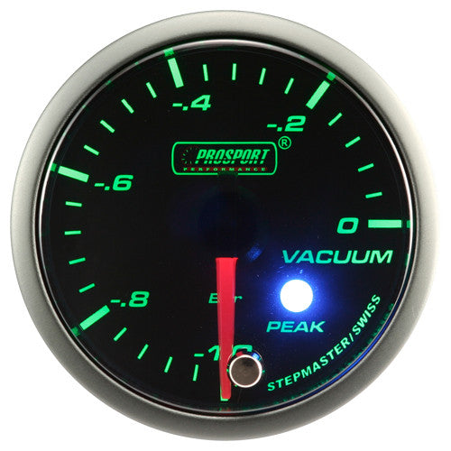 Indicador de vacío Prosport Stepper Motor Peak serie verde