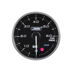 Indicador de presión de combustible Prosport Premium de 52 mm, color ámbar.