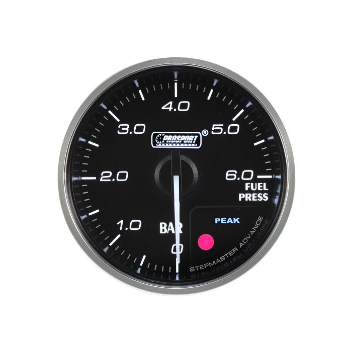Indicador de presión de combustible Prosport Premium de 52 mm, color ámbar.