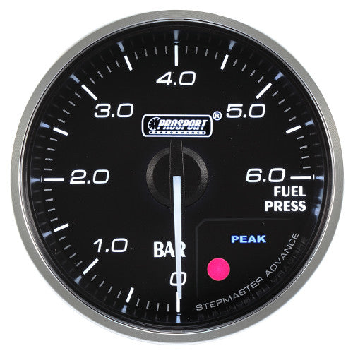 Indicador de presión de combustible Prosport Premium 52 mm ámbar