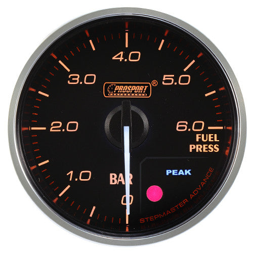 Indicador de presión de combustible Prosport Premium 52 mm ámbar