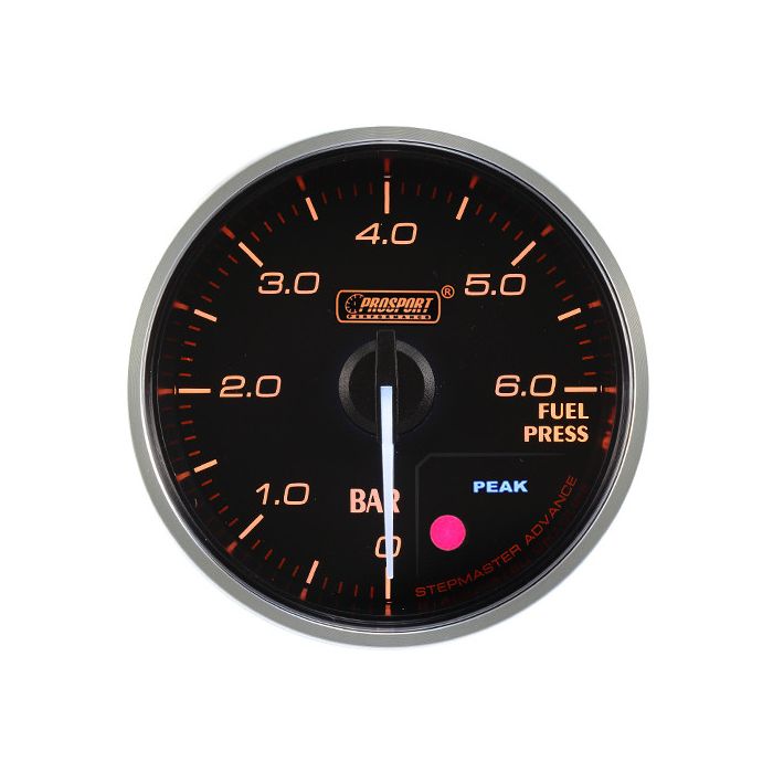 Indicador de presión de combustible Prosport Premium de 60 mm, color ámbar.