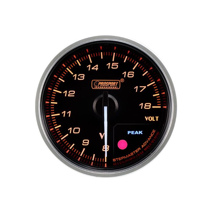 Indicador de voltaje Prosport Premium de 52 mm, color ámbar.