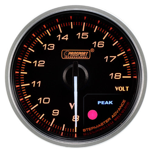 Indicador de voltaje Prosport Premium 60 mm ámbar