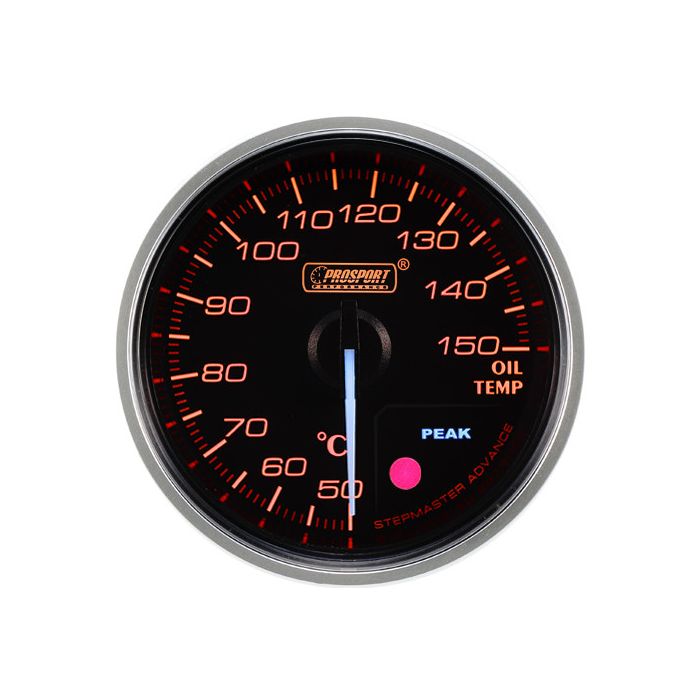 Indicador de temperatura de aceite Prosport Premium de 52 mm, color ámbar.