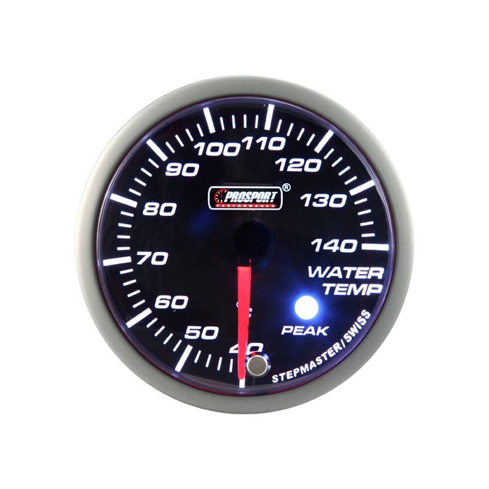 Indicador de temperatura del agua Prosport, motor paso a paso, serie Peak, 52 mm, azul