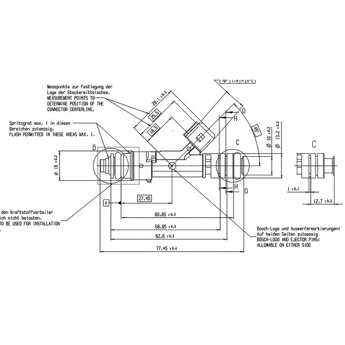 1700cc Bosch injector