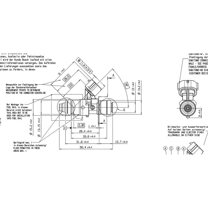 Inyector Bosch de 2200 cc