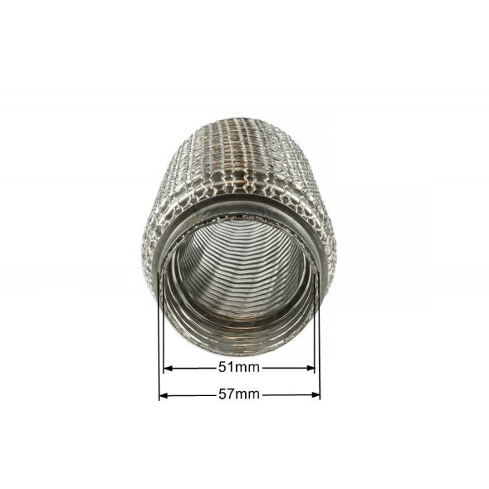 Reinforced flexible exhaust connector, 51 mm length, 100 mm.