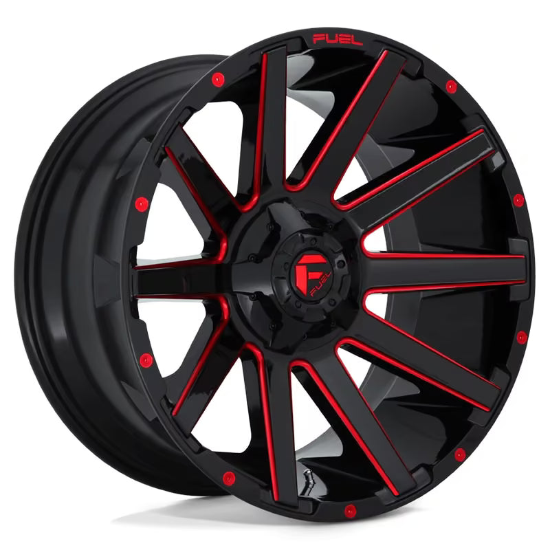 Llanta Fuel D643 Contra 20x9" 6x135/139.7 ET20 Gloss Black, Red Tint