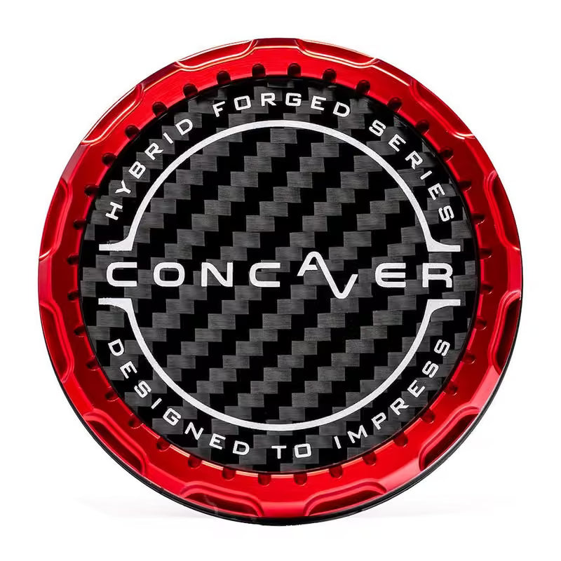 Concaver tapa central - Carbon - rojo Anodized