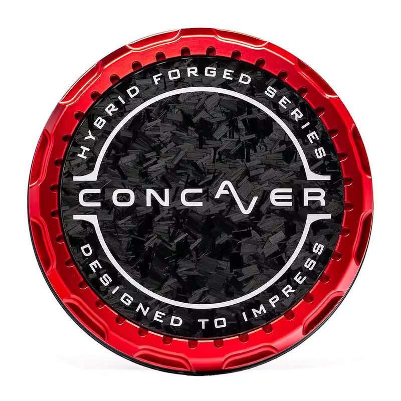 Concaver tapa central - Forged Carbon - rojo Anodized