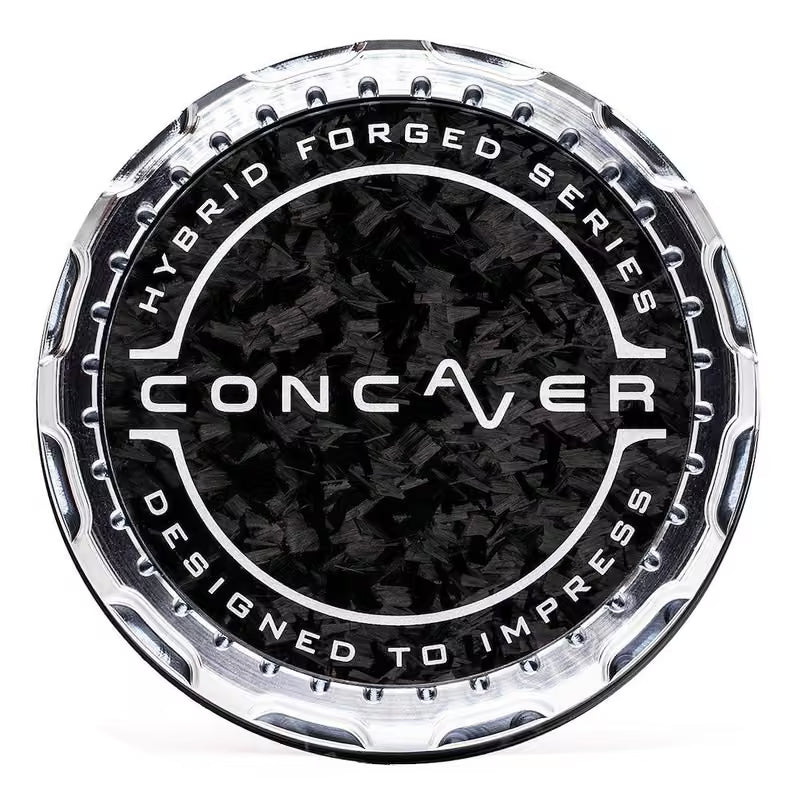 Concaver tapa central - Forged Carbon - plata Machined