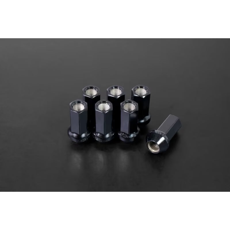 Hardrace negro de acero forjado abiertas tuercas de rueda M12x1.5 (45 mm - pack de 20)