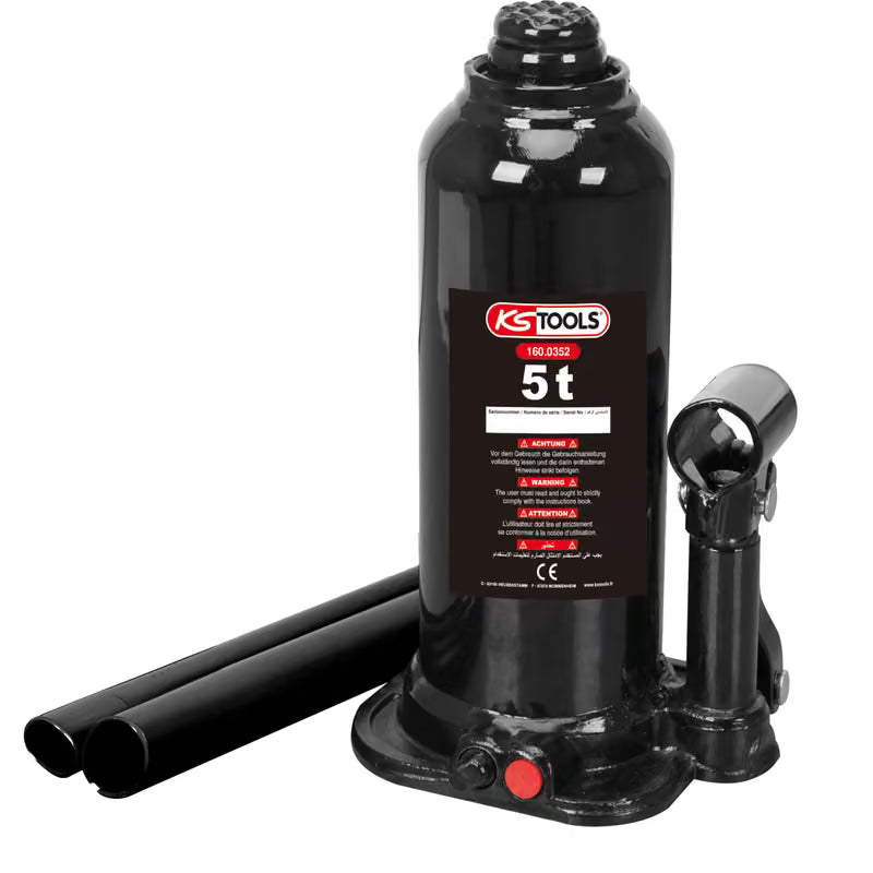 KS Tools Hydraulic Bottle Jack, 5 Ton Capacity