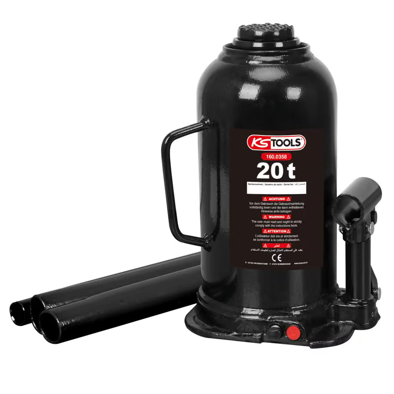KS Tools Hydraulic Bottle Jack, 20 Ton Capacity