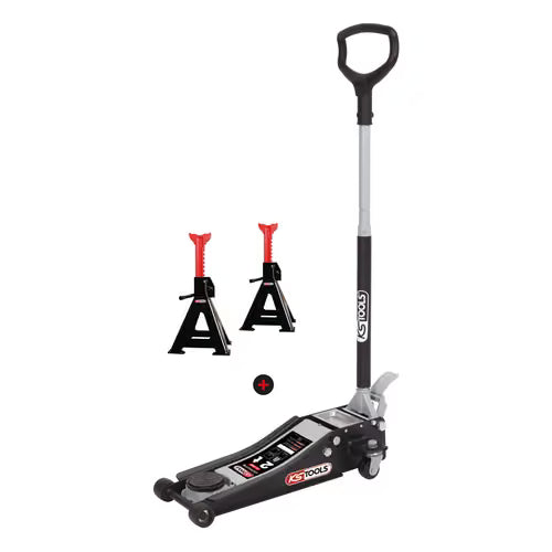 KS Tools Ultimate 2T Extra-Low Steel Jack + 2T Jack Stands Set