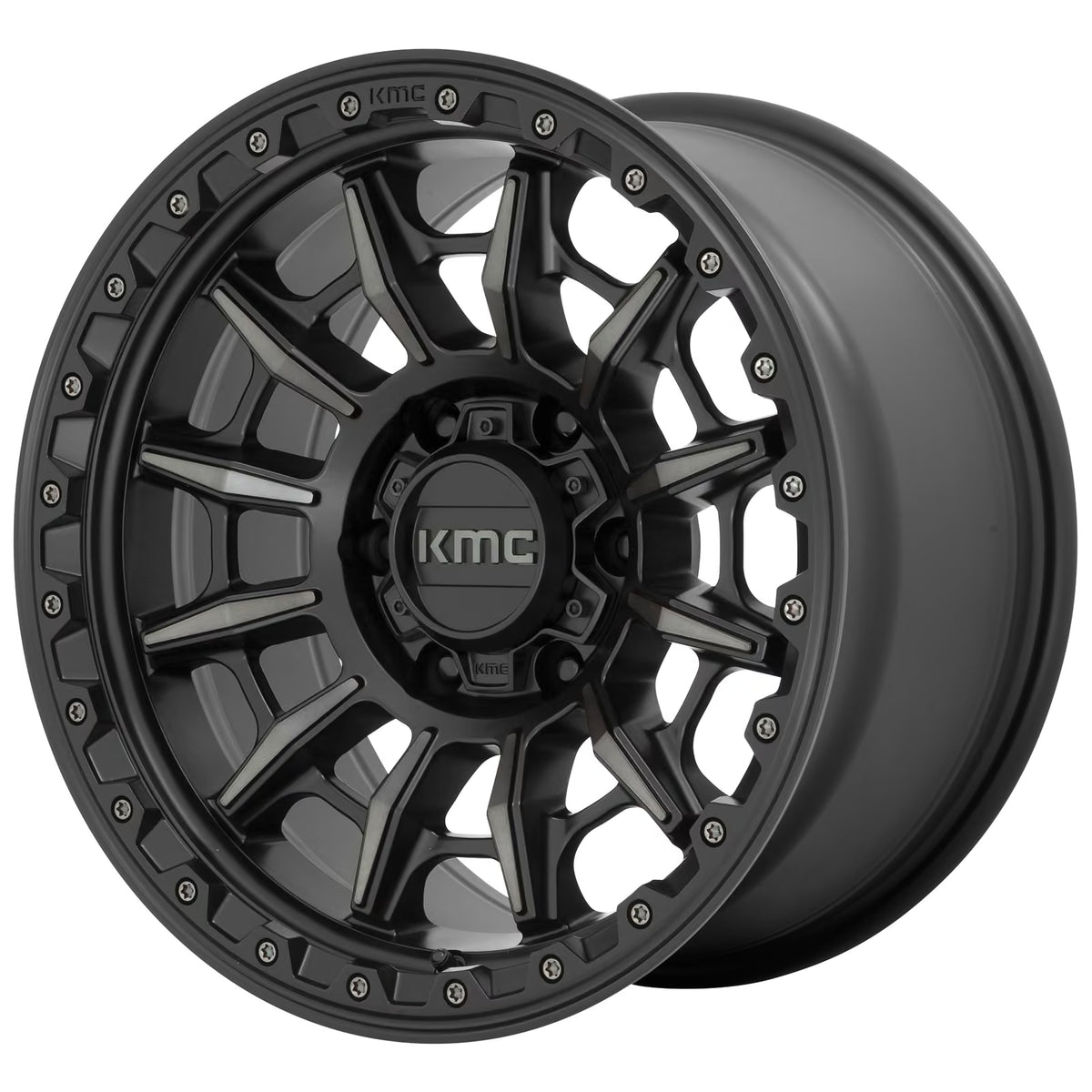 Llanta KMC KM547 Carnage 17x9" 6x139.7 ET-12 Satin Black, Gray Tint
