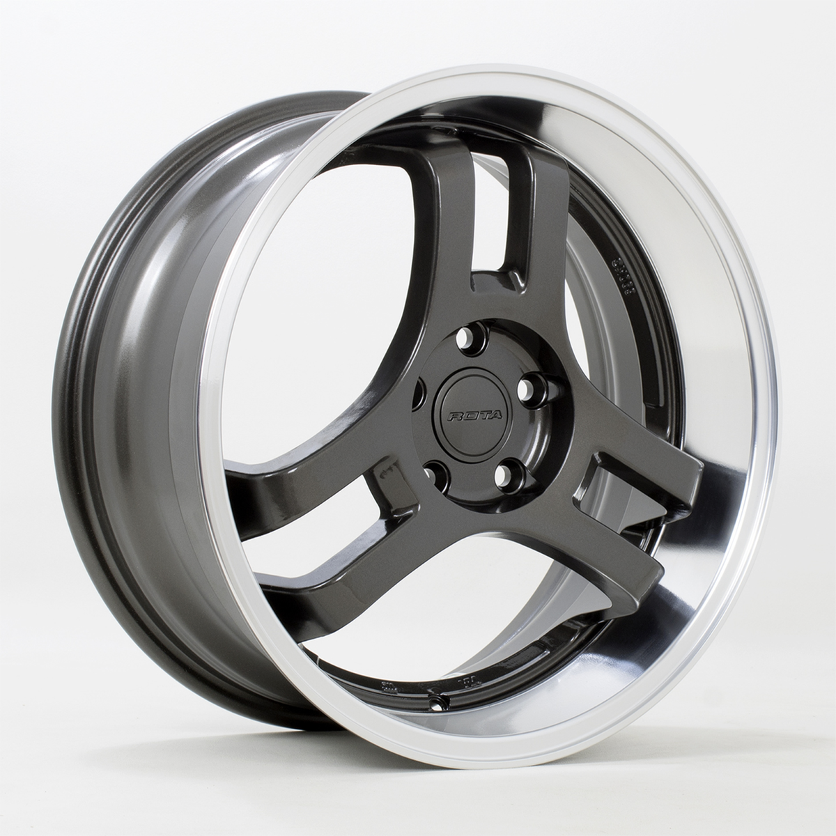 Llanta Rota HM3 18x8" 5x114.3 ET45 Gunmetal, Polished Lip