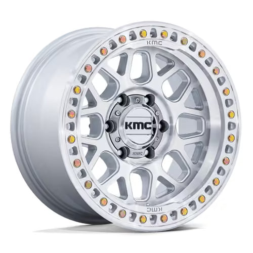 Llanta KMC KM549 GRS 17x8.5" 6x139.7 ET0 Gloss Silver, Machined Face