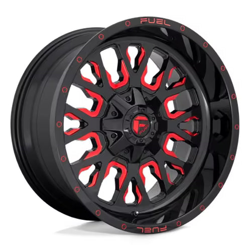 Llanta Fuel D612 Stroke 20x10" 6x135/139.7 ET-19 Gloss Black, Red Tint