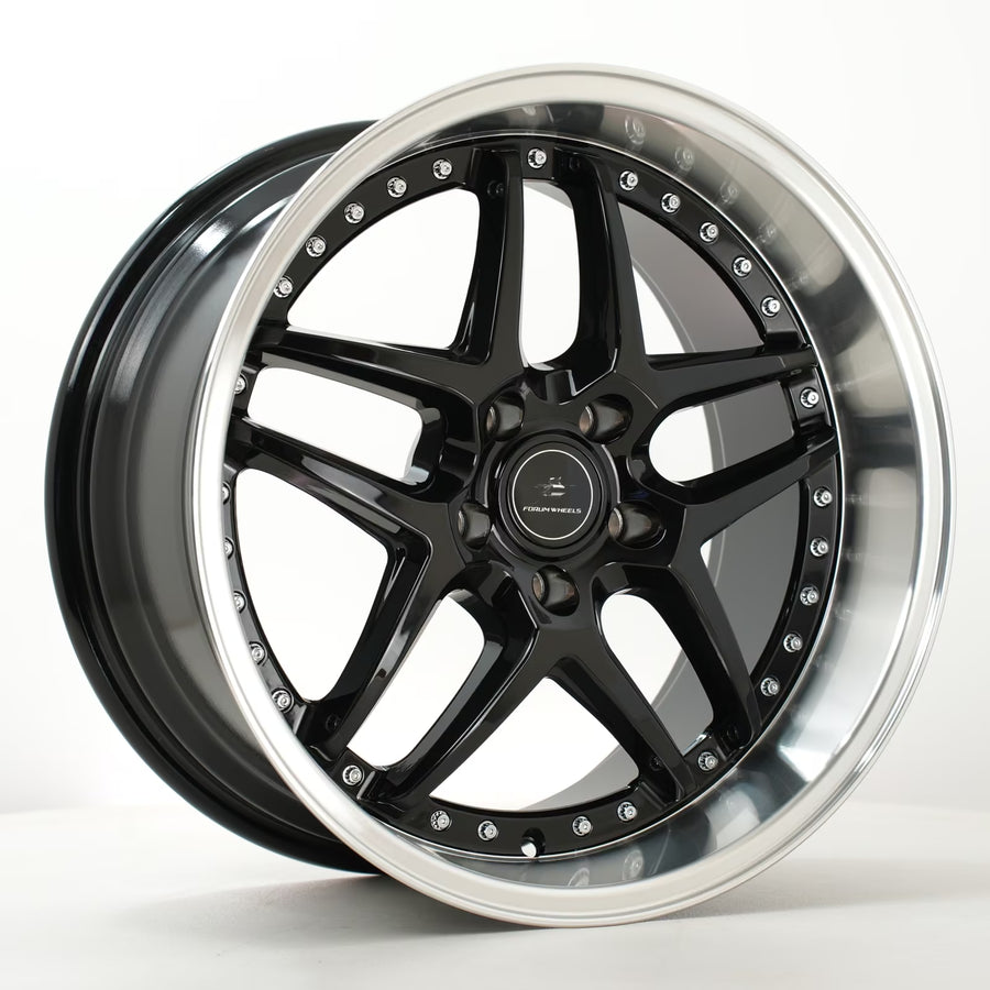 Llanta Forum Vice 18x9.5" 5x114.3 ET15 Gloss Black, Polished Lip