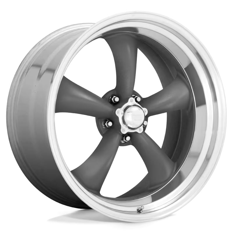 Llanta American Racing Vintage VN215 Classic Torq Thrust II 20x8" BLANK ET0 Anthracite, Machined Lip